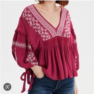 CLOSET CLEAN OUT *last chance American Eagle Peasant Aztec Top